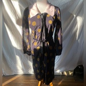 Vintage polka dot collared dress